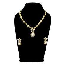 Glamorous Design Party wear Floral Design Austrian Diamond Necklace jewellery set - Aanya