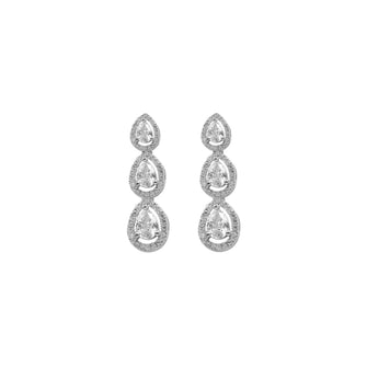 Glamorous Design Silver Plated Brass American Diamond Earring For Women & Girls - Aanya