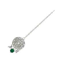 Glamorous Design Silver Plated Mirror Work Choker Necklace Jewellery Set - Aanya