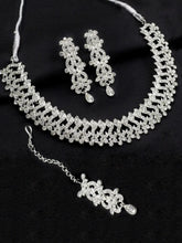 Glamorous Design Silver plated Party wear Stone Necklace  jewellery set - Aanya