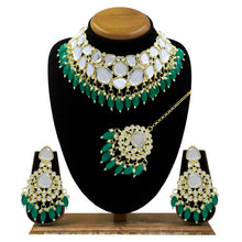 Glamorous Look Gold Plated Kundan Stone & Beads Choker Necklace Set - Aanya