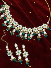Glamorous Look Kundan Floral Choker Necklace Set - Aanya