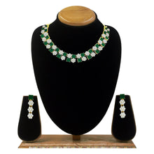 Glamorous Look Traditional Square & Floral Austrian Diamond Choker Necklace - Aanya