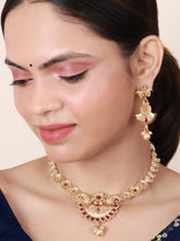 Glorious Floral Antique Gold Plated Necklace set - Aanya