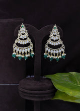 Gold Plated 3 Layered Chand Bali Earrings With Kundan Stone And Perak Work - Aanya