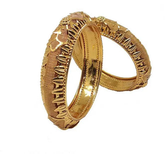 Gold Plated Antique Design Bangle for Women Pack of 2 - Aanya