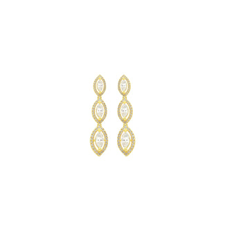 Gold Plated Oval Shape Design Brass American Diamond Earring For Women & Girls - Aanya