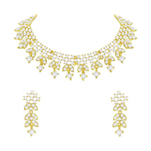 Gold Plated Simple & Beautiful Design Austrian Diamond Alloy Choker Necklace Jewellery Set - Aanya