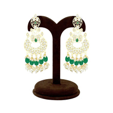 Gold Plated Traditional Handcrafted Pearl Kundan Beaded Chand Bali Earring - Aanya