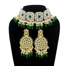 Gold Plated Traditional Stone Work Choker Necklace Set - Aanya