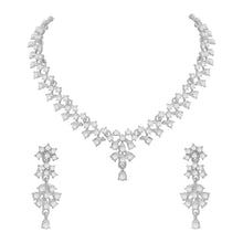 Gorgeous Look Floral Austrian Diamond Choker Necklace Set - Aanya