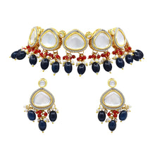 Gorgeous Look Oval Kundan Designer Patti Choker Necklace Jewellery Set - Aanya