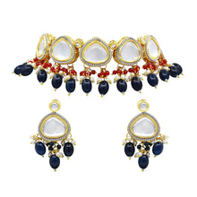 Gorgeous Look Oval Kundan Designer Patti Choker Necklace Jewellery Set - Aanya