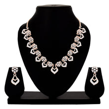 Graceful Floral Wedding Jewellery Austrian Diamond Necklace Set - Aanya