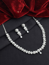 Graceful Orbit American Diamond Choker Necklace Set - Aanya