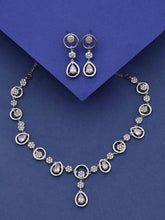 Graceful Oval AD Necklace Set Aanya
