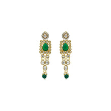 Green Color Kundan Stone Work Choker Necklace Jewellery Set - Aanya