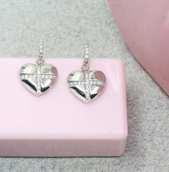 Heart Drop Earring Made With 925 Silver - Aanya