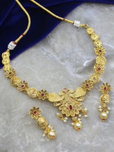 Imperial Rajwadi Antique Gold Plated necklace set - Aanya
