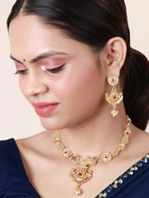 Imperial Rajwadi Antique Gold Plated necklace set - Aanya