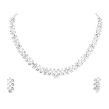 Leafy Design Austrian Diamond Choker Necklace  jewellery set - Aanya