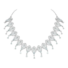 Oval Orchid Sparkle American Diamond Choker Necklace Set - Aanya