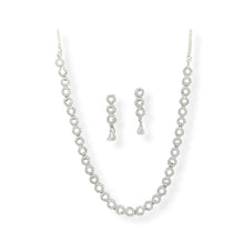 Party Wear Collection American Diamond Brass Necklace Set - Aanya
