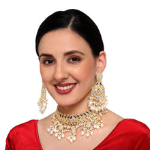 Peacock Design Meenakri Work Kundan Gold plated Wedding Jewellery choker necklace set - Aanya
