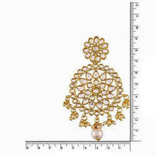 Round Shape Gold Plated Wedding Collection Kundan Stone Earring - Aanya