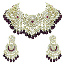 Rounded Kundan Pearl Beads Blossom Choker Set - Aanya