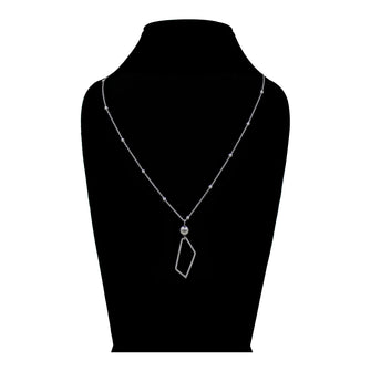 Simple & Deliciated Brass American Diamond Silver Plated Charming Pendant For Women & Girls - Aanya