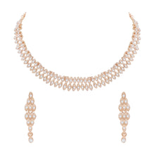Sparkling Leafy Traditional Look Choker Necklace Set - Aanya