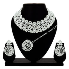 Sparkling Stone Oval Delights Choker Necklace Set Aanya