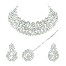 Sparkling Stone Oval Delights Choker Necklace Set Aanya