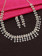Sparkling Western Design Austrian Diamond Choker Necklace Jewellery Set - Aanya