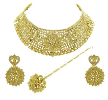 Stylish Austrian Diamond Alloy Choker Necklace Set with Tikka for Women - Aanya