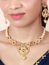 Temple look Antique Gold Plated Necklace set - Aanya