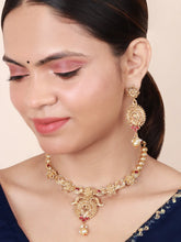 Traditional Decorative Antique Gold Plated Necklace set - Aanya