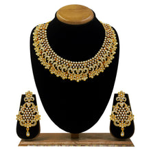 Traditional Design Gold Plated Austrian Diamond Choker Necklace Jewellery Set - Aanya