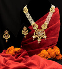 Traditional Design Gold Plated Kundan Stone Work Long Necklace Jewellery Set - Aanya