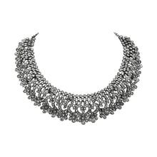 Traditional Design Oxidised Austrian Diamond Choker Necklace Jewellery Set - Aanya