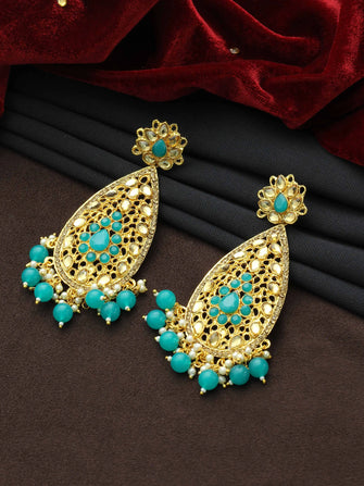 Wedding Collection Gold Plated LCT Stone Work Dangle Earring Aanya
