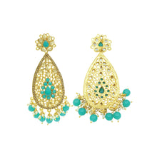 Wedding Collection Gold Plated LCT Stone Work Dangle Earring Aanya