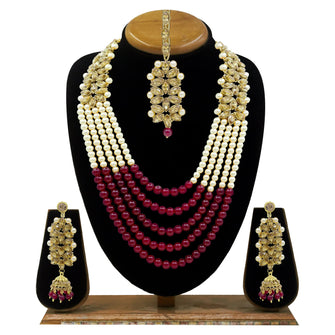 Wedding Collection Gold Plated Long Necklace Jewellery Set - Aanya