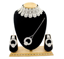 Wedding Jewelry Austrian Diamond Choker Necklace Set For Women - Aanya