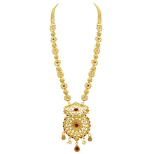 Wedding Look Antique Gold Plated Long Necklace Set - Aanya