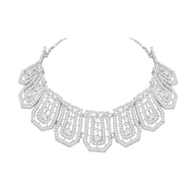 Wedding Look Silver Charm Austrian Diamond Choker Necklace Set - Aanya