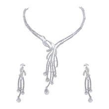 Western Collection Silver Plated American Diamond Brass Beautiful Choker Necklace Set - Aanya
