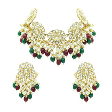 kundan & Pearl Floral choker necklace Set Aanya